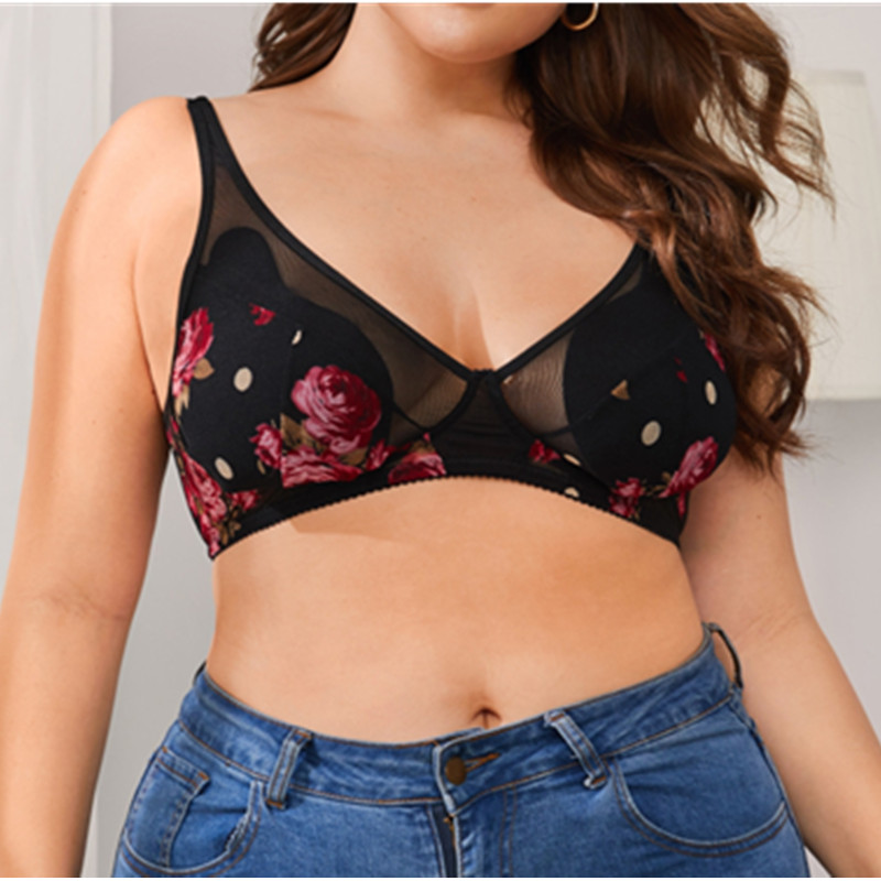 Rose Print Sexy One Piece Plus velikost spodní prádlo velkoobchodní